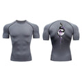 Sword Printed Short Sleeve Compression Shirt Summer Men